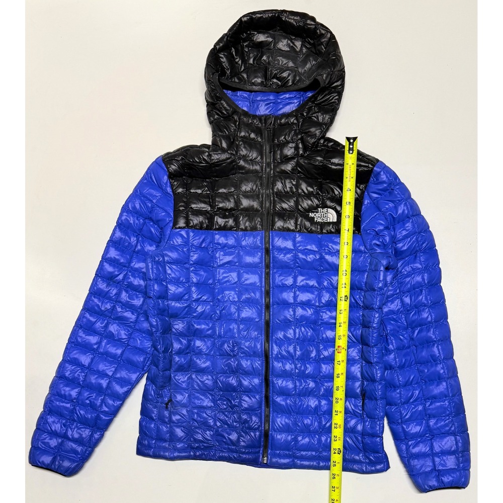 The North Face ThermoBall Eco Hoodie Puffer Jacket Blue Black Mens M NF0A3Y3M